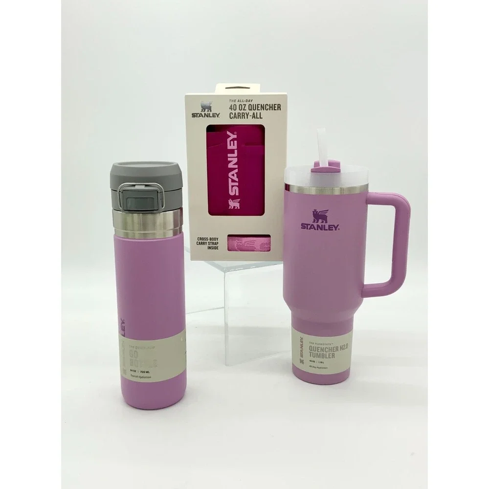 Purple Stanley Trio With Go Bottle, Quencher Tumbler;  and Quencher Carry All - Picture 15 of 16